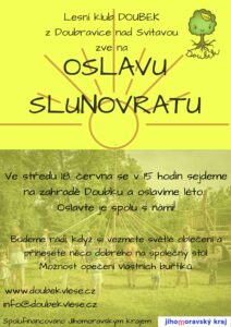 oslava letního slunovratu, lesní mateřská školka